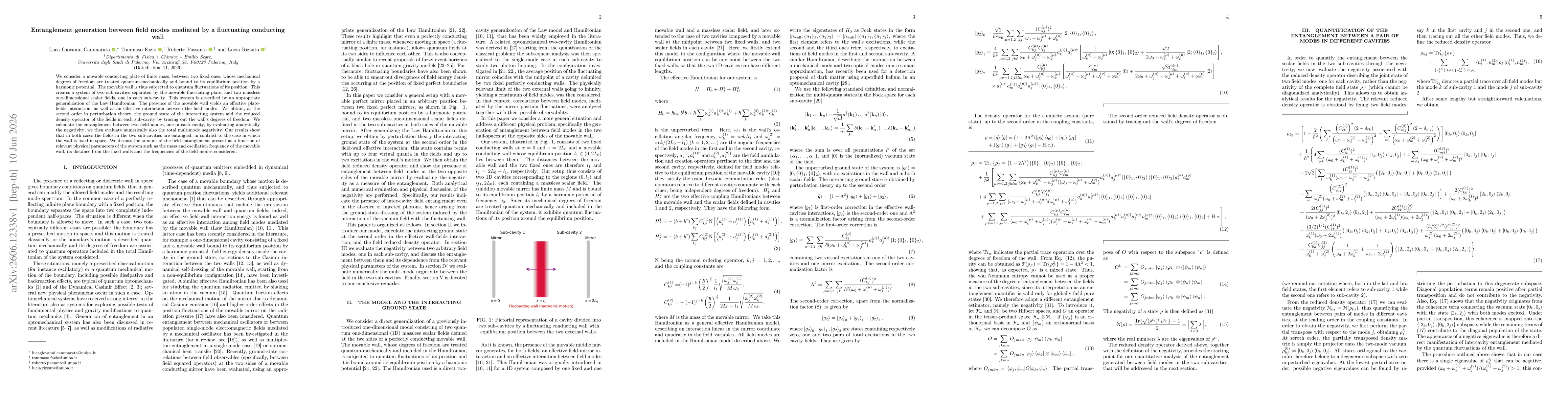 Thumbnail for Entanglement generation between field modes mediated by a fluctuating conducting wall