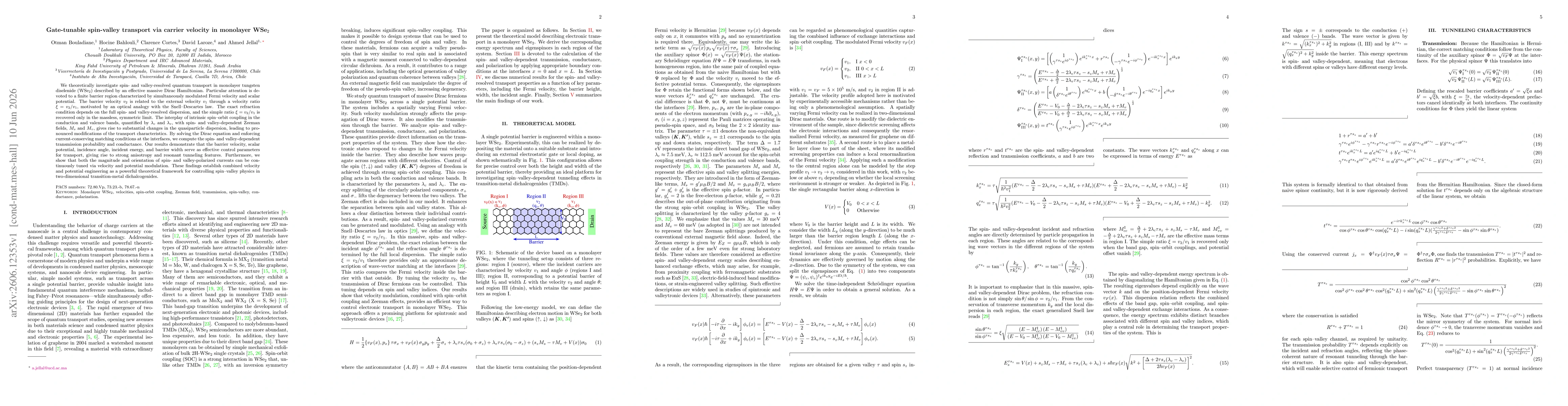 Thumbnail for Gate-tunable spin-valley transport via carrier velocity in monolayer WSe$_2$
