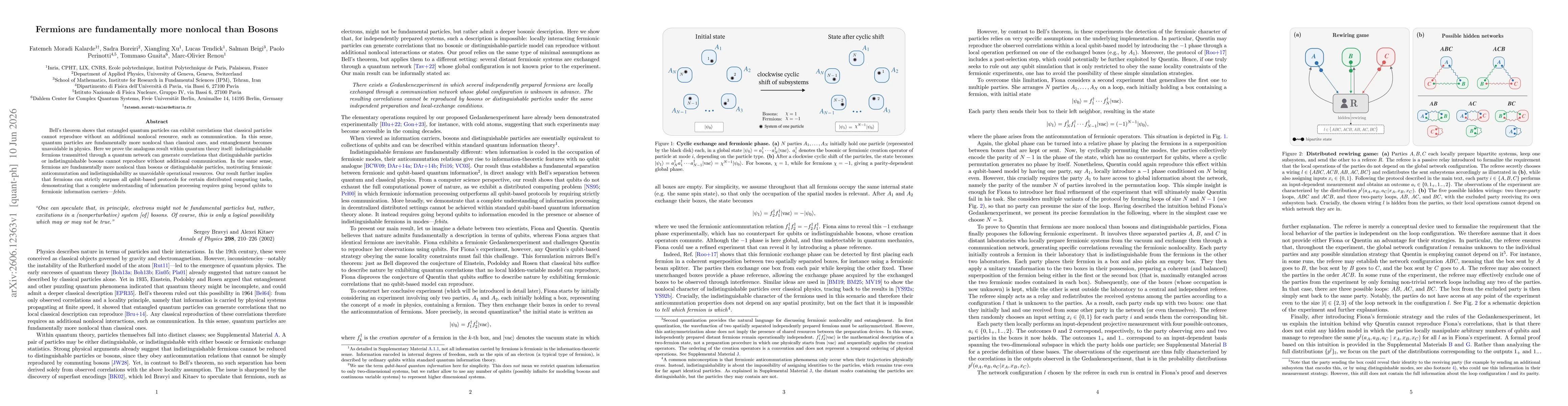 Thumbnail for Fermions are fundamentally more nonlocal than Bosons