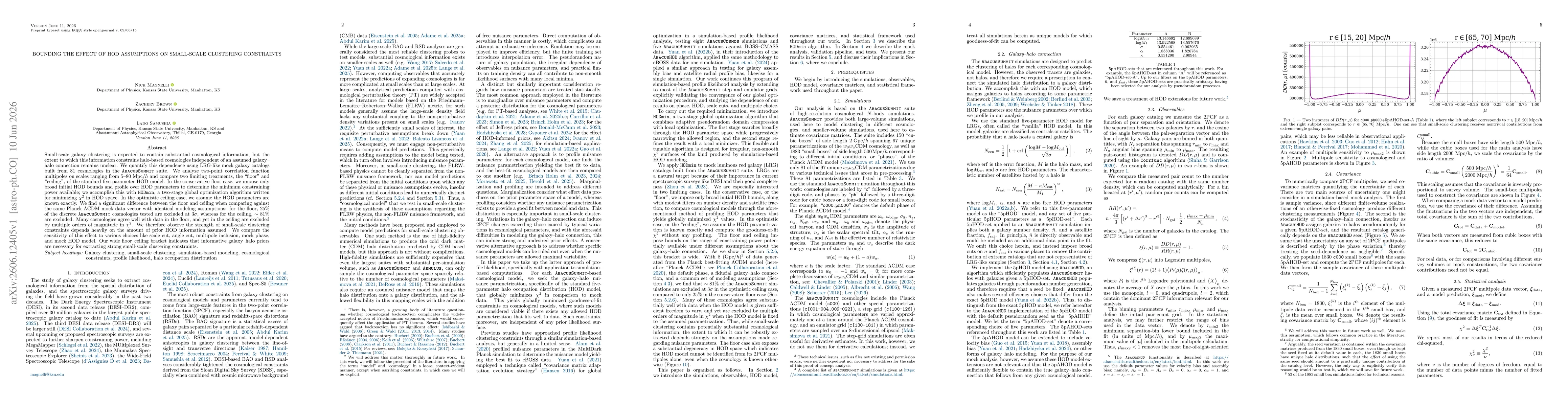 Thumbnail for Bounding the Effect of HOD Assumptions on Small-Scale Clustering Constraints