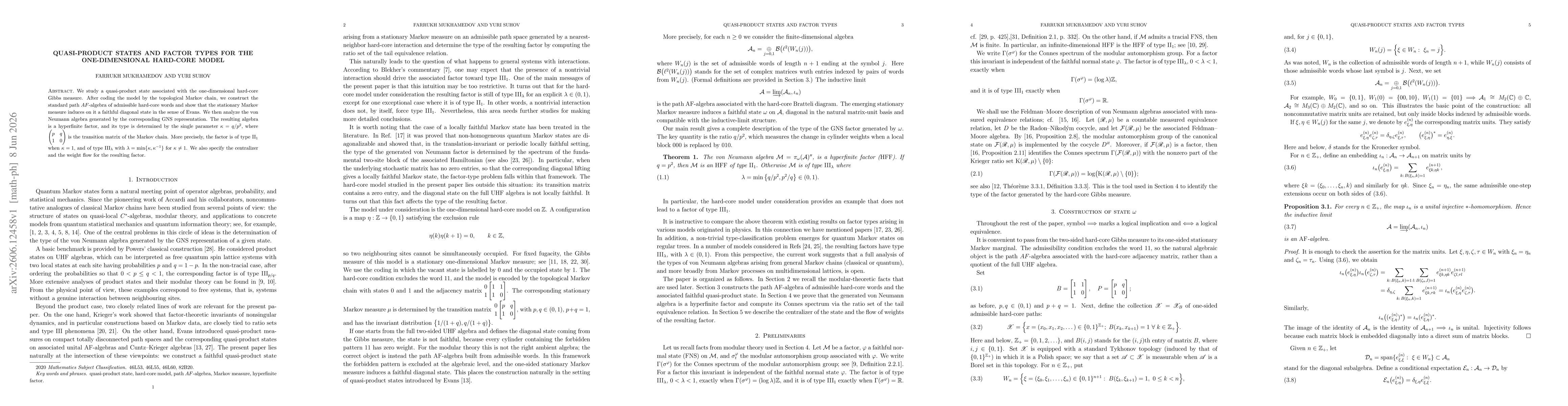 Thumbnail for Quasi-Product States and Factor Types for the One-Dimensional Hard-Core Model
