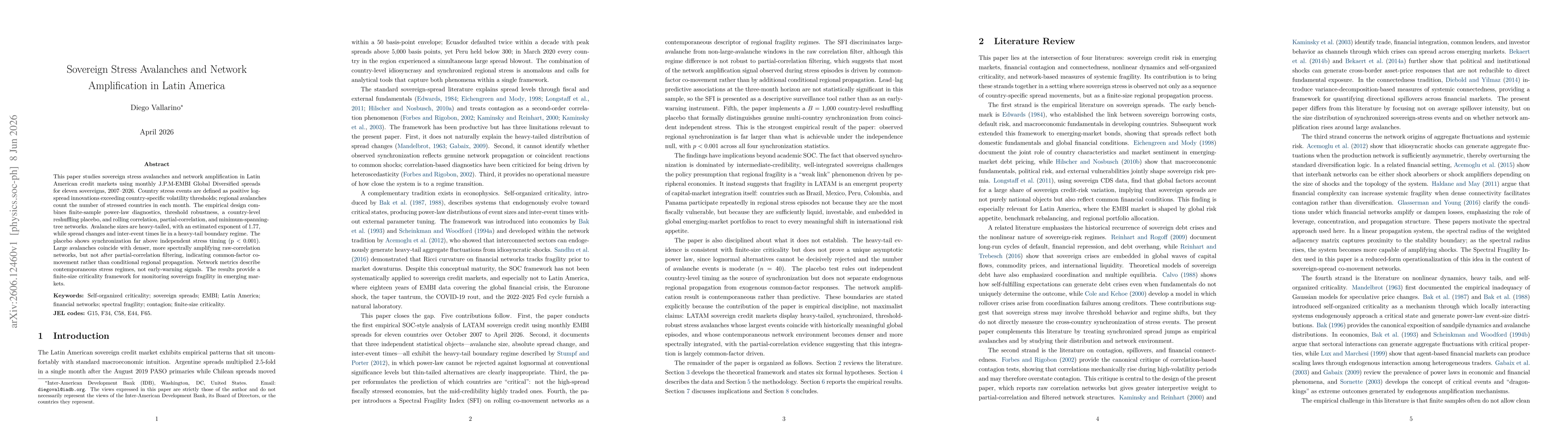 Thumbnail for Sovereign Stress Avalanches and Network Amplification in Latin America
