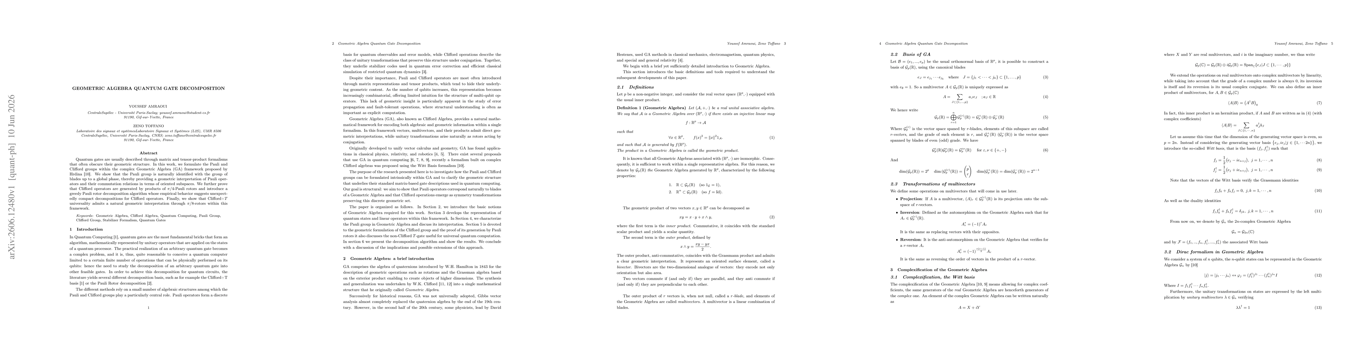 Thumbnail for Geometric Algebra Quantum Gate Decomposition