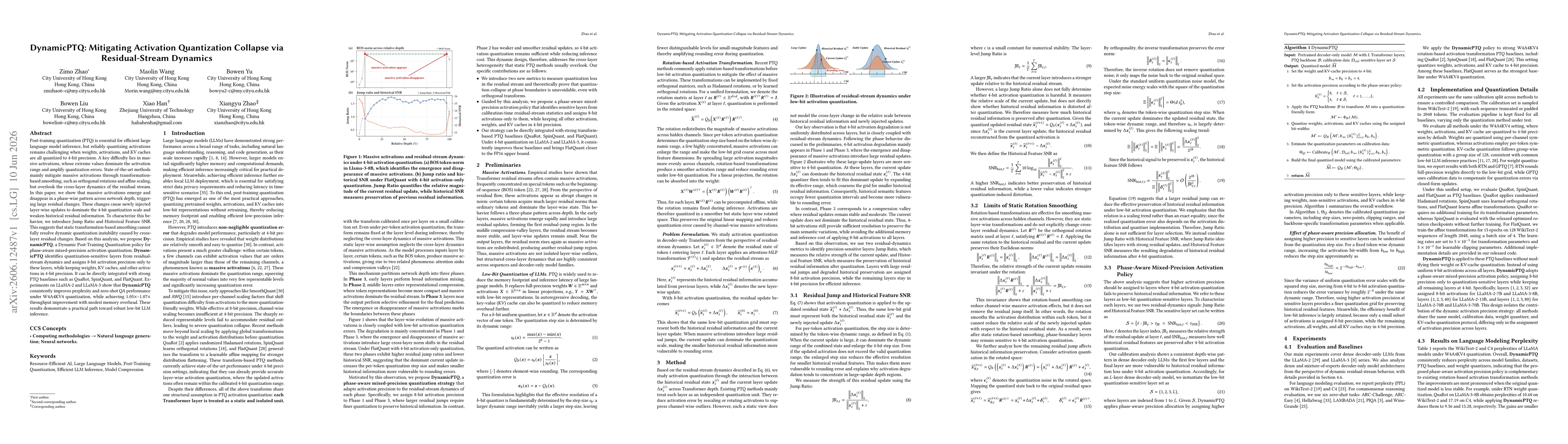 Thumbnail for DynamicPTQ: Mitigating Activation Quantization Collapse via Residual-Stream Dynamics