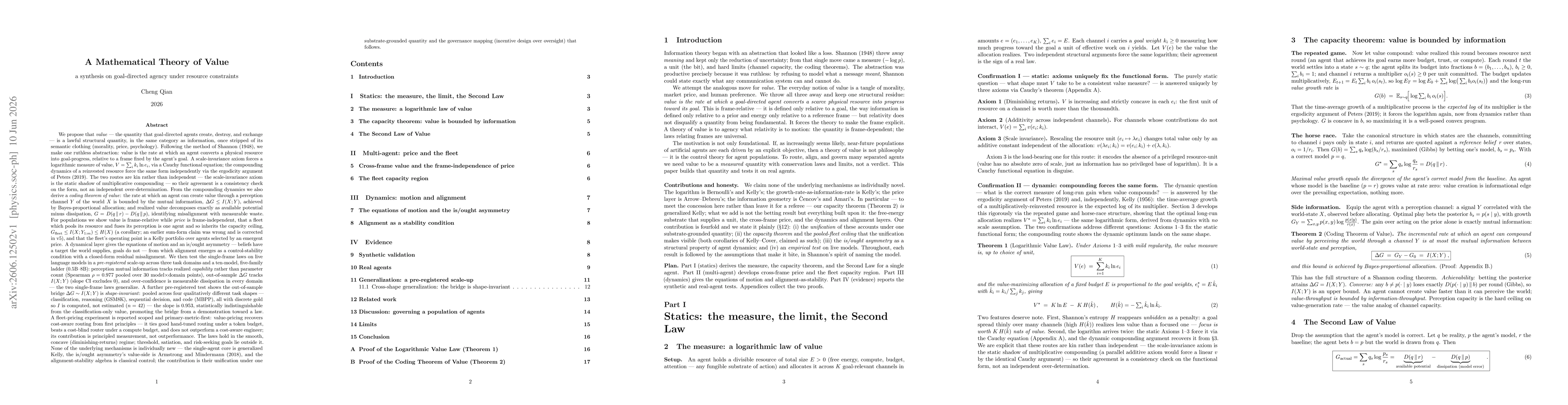Thumbnail for A Mathematical Theory of Value: a synthesis on goal-directed agency under resource constraints