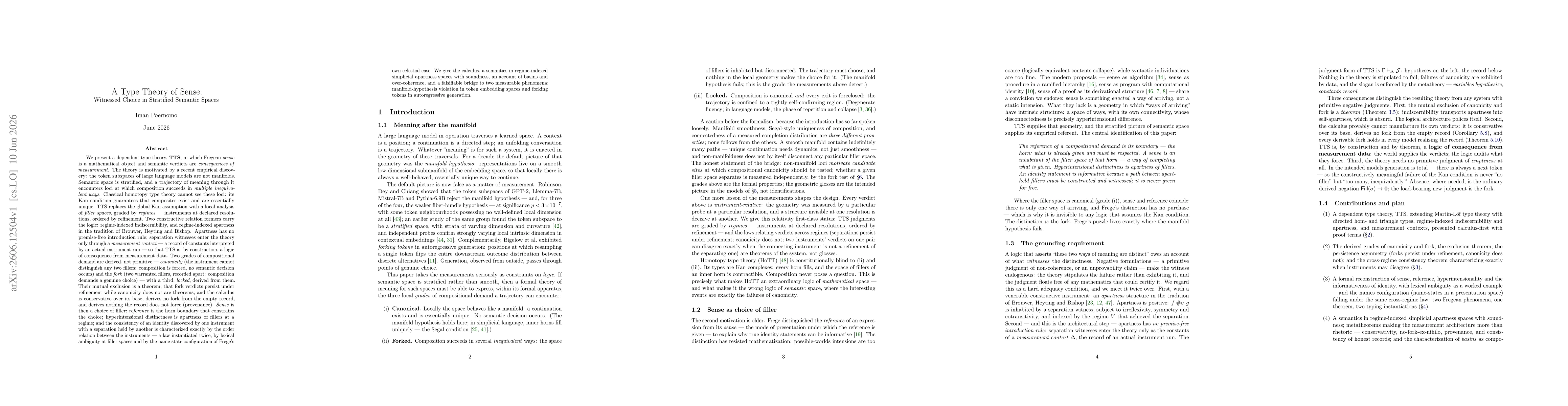 Thumbnail for A Type Theory of Sense: Witnessed Choice in Stratified Semantic Spaces