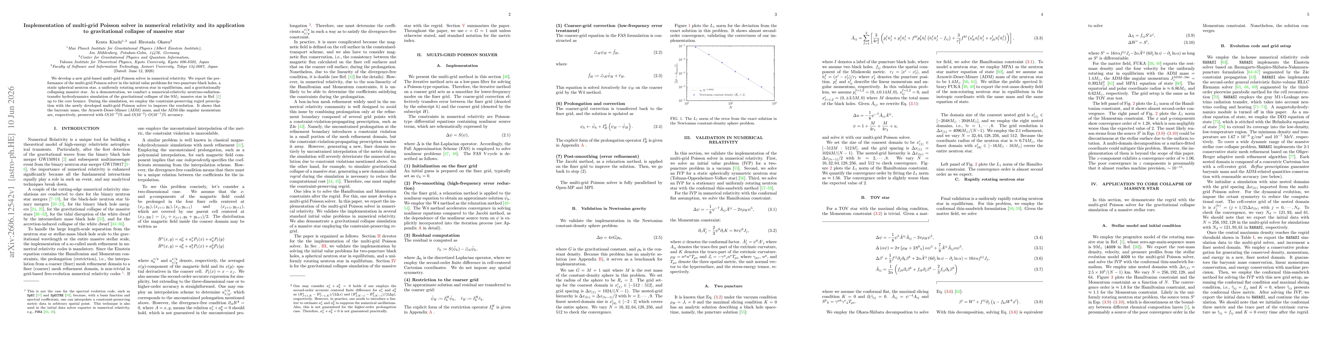 Thumbnail for Implementation of multi-grid Poisson solver in numerical relativity and its application to gravitational collapse of massive star
