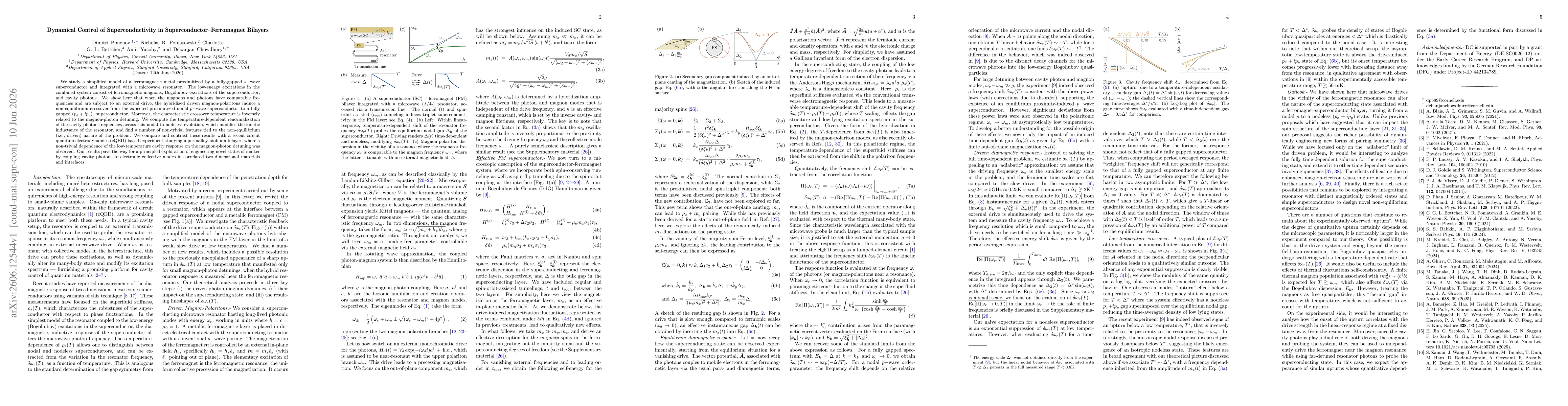 Thumbnail for Dynamical Control of Superconductivity in Superconductor-Ferromagnet Bilayers
