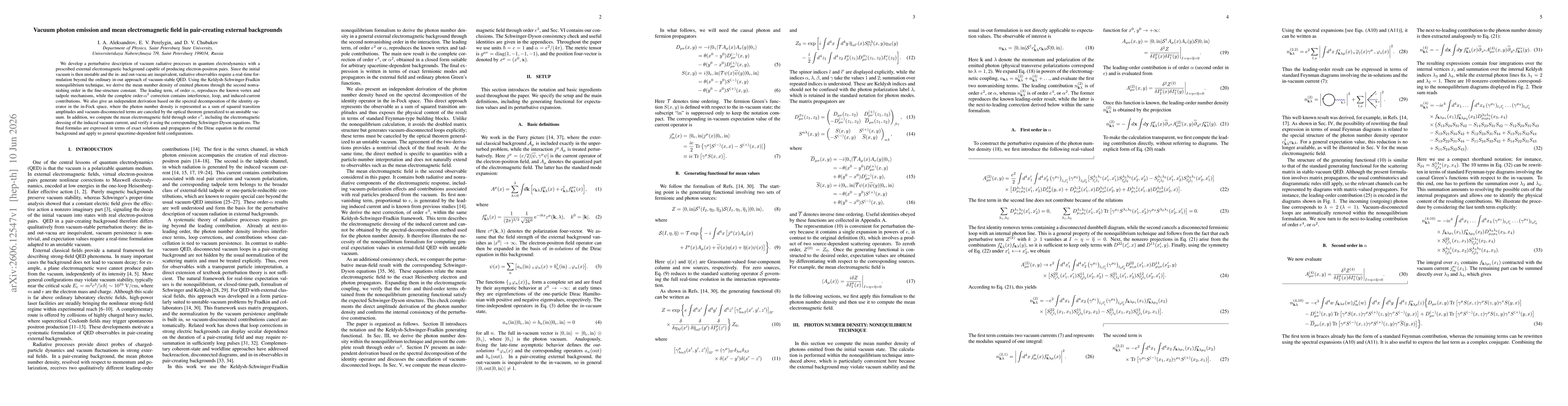 Thumbnail for Vacuum photon emission and mean electromagnetic field in pair-creating external backgrounds