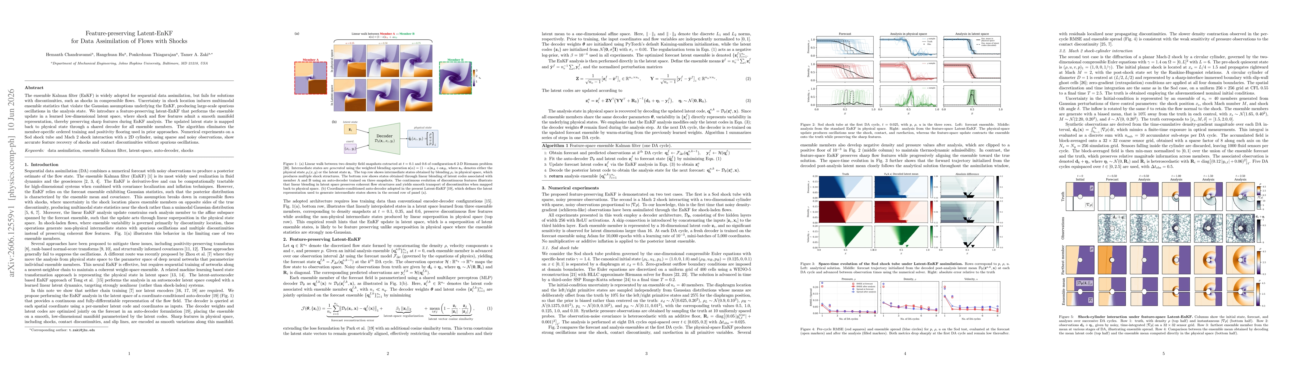 Thumbnail for Feature-preserving Latent-EnKF for Data Assimilation of Flows with Shocks