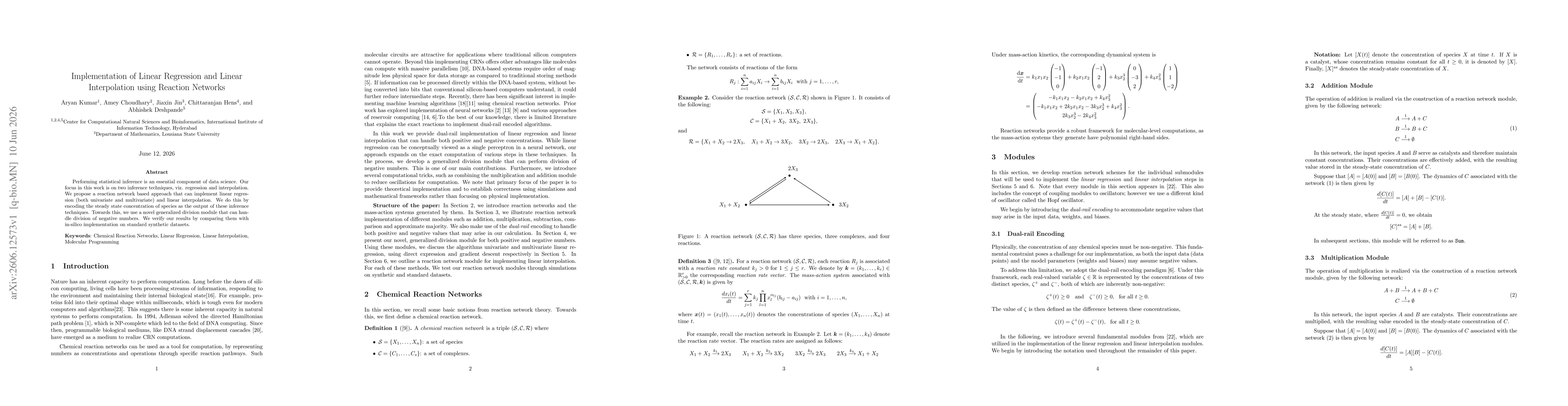 Thumbnail for Implementation of Linear Regression and Linear Interpolation using Reaction Networks