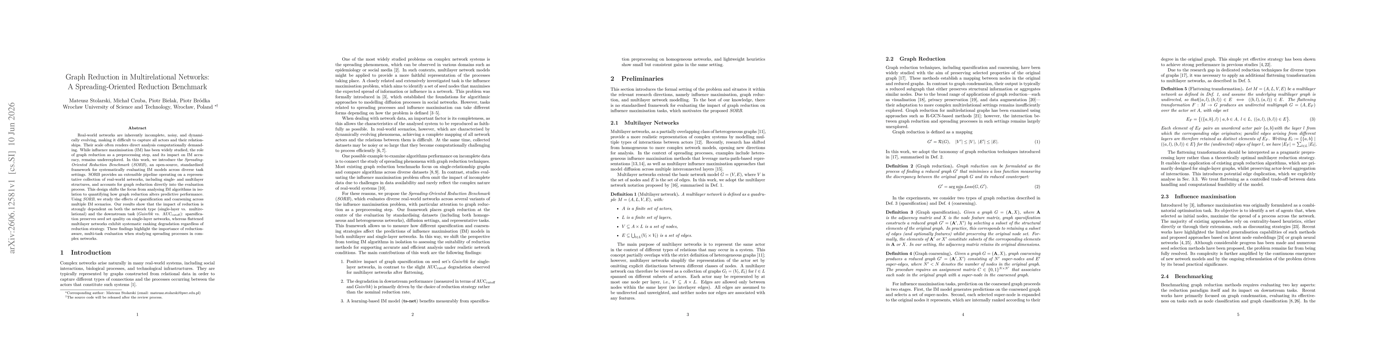 Thumbnail for Graph Reduction in Multirelational Networks: A Spreading-Oriented Reduction Benchmark