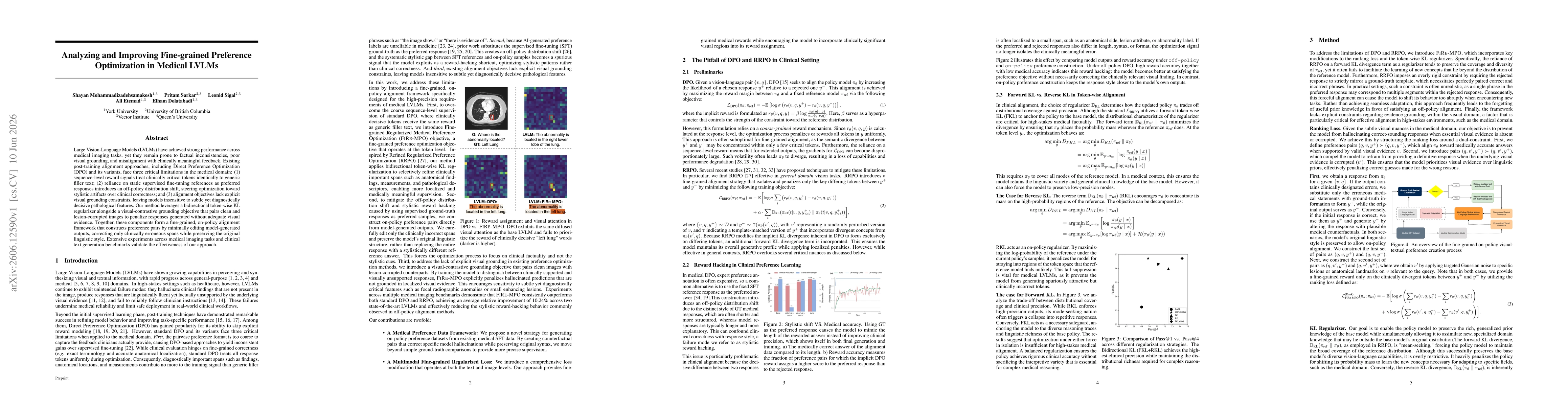 Thumbnail for Analyzing and Improving Fine-grained Preference Optimization in Medical LVLMs