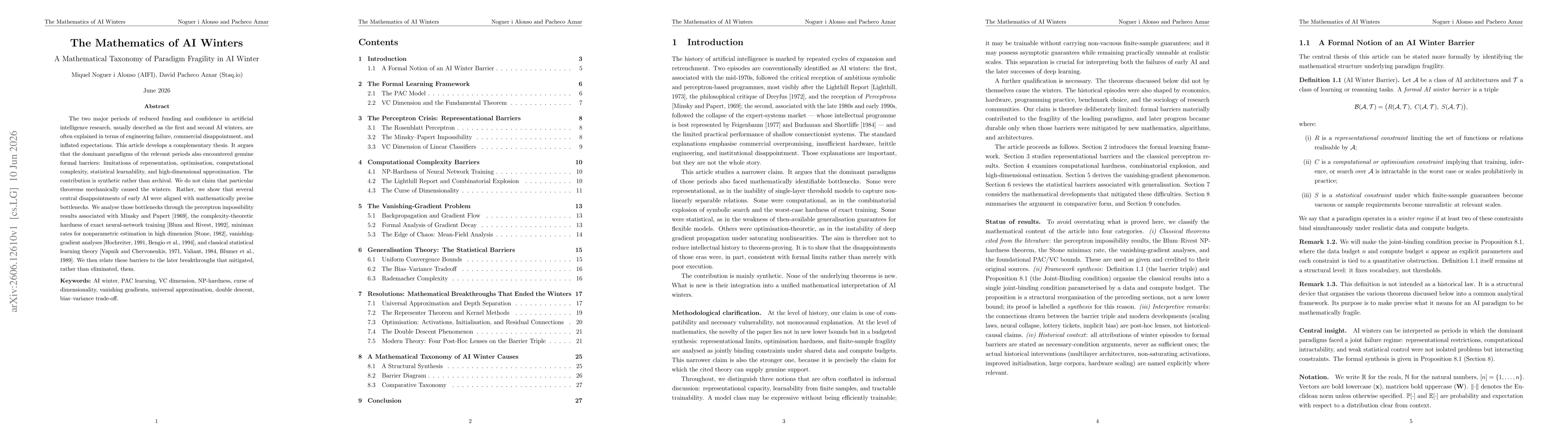 Thumbnail for The Mathematics of AI Winters: The mathematical Taxonomy of Paradigm Fragility in AI Winter