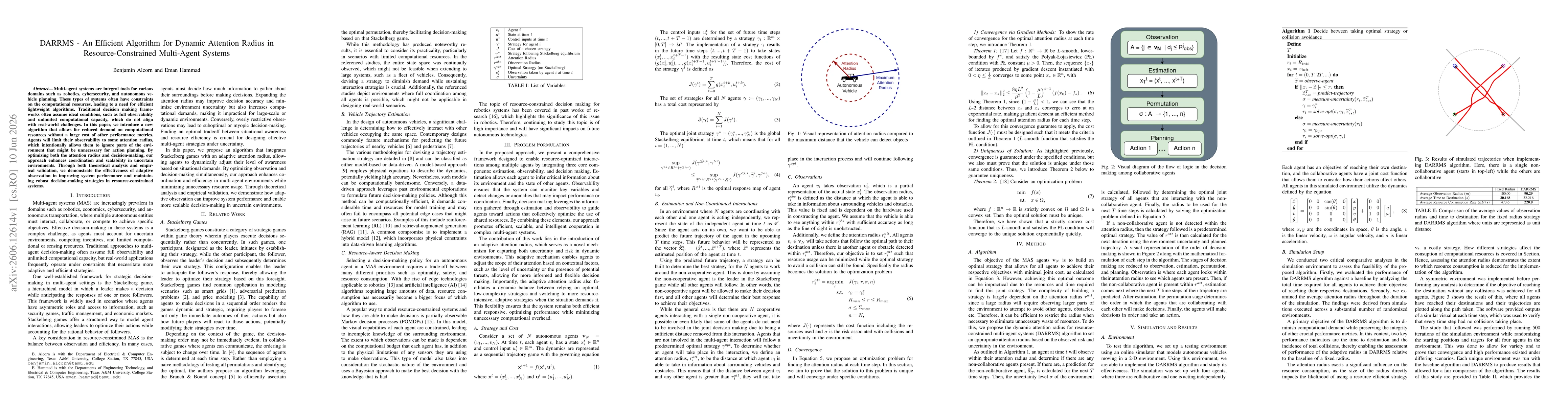 Thumbnail for DARRMS -- An Efficient Algorithm for Dynamic Attention Radius in Resource-Constrained Multi-Agent Systems
