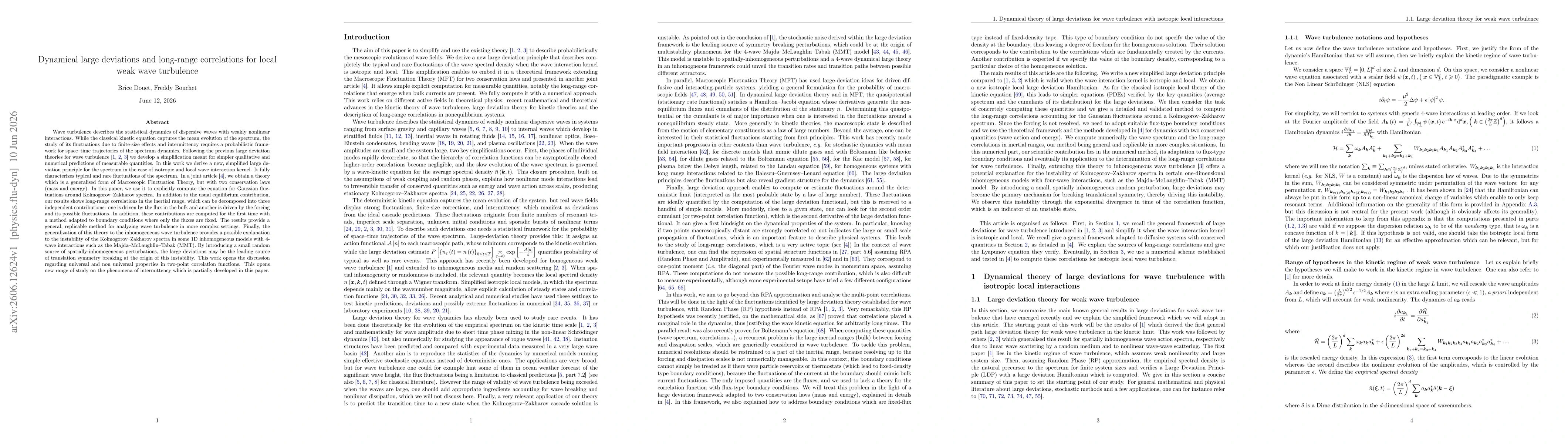 Thumbnail for Dynamical large deviations and long-range correlations for local weak wave turbulence