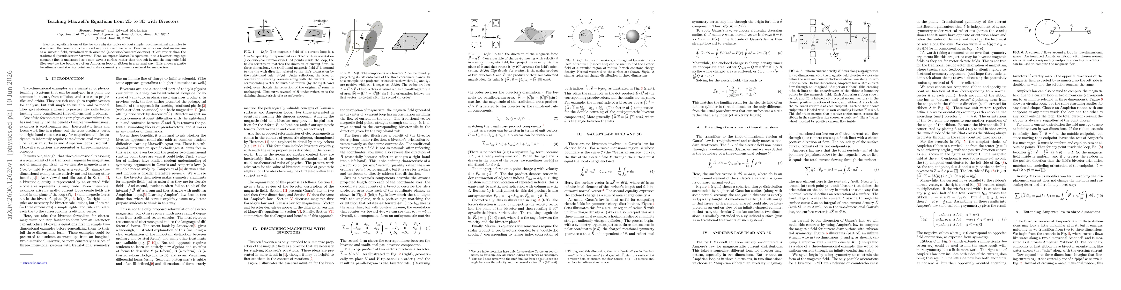Thumbnail for Teaching Maxwell's Equations from 2D to 3D with Bivectors