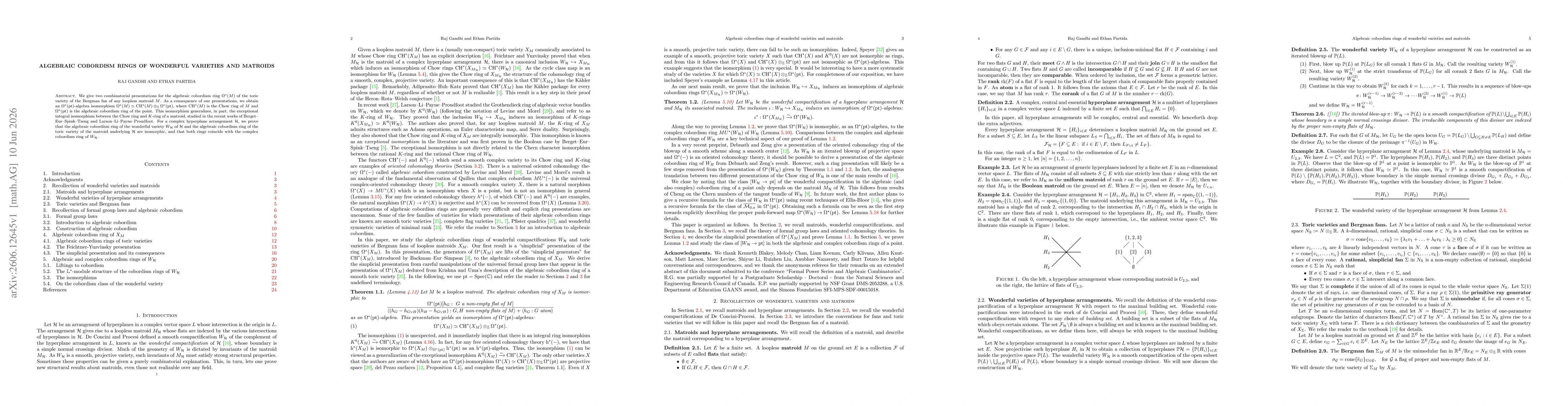 Thumbnail for Algebraic cobordism rings of wonderful varieties and matroids