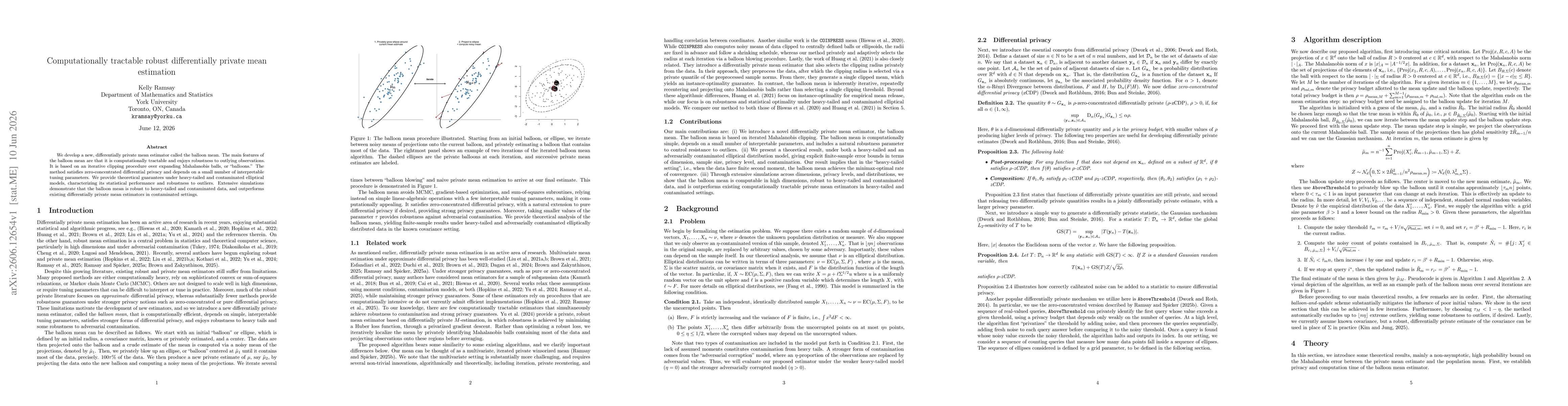 Thumbnail for Computationally tractable robust differentially private mean estimation