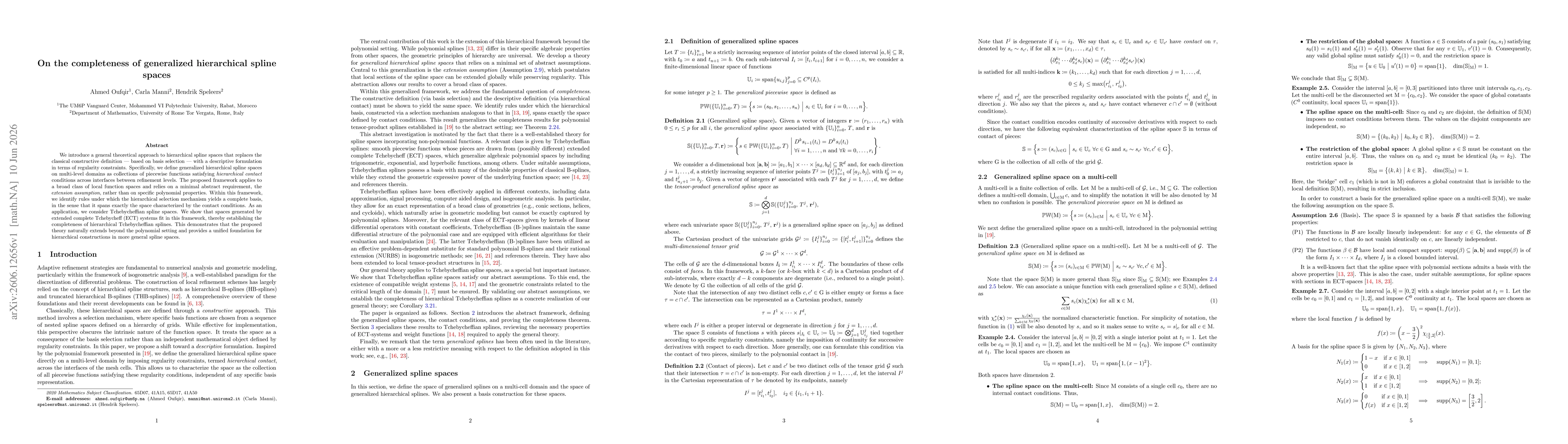 Thumbnail for On the completeness of generalized hierarchical spline spaces