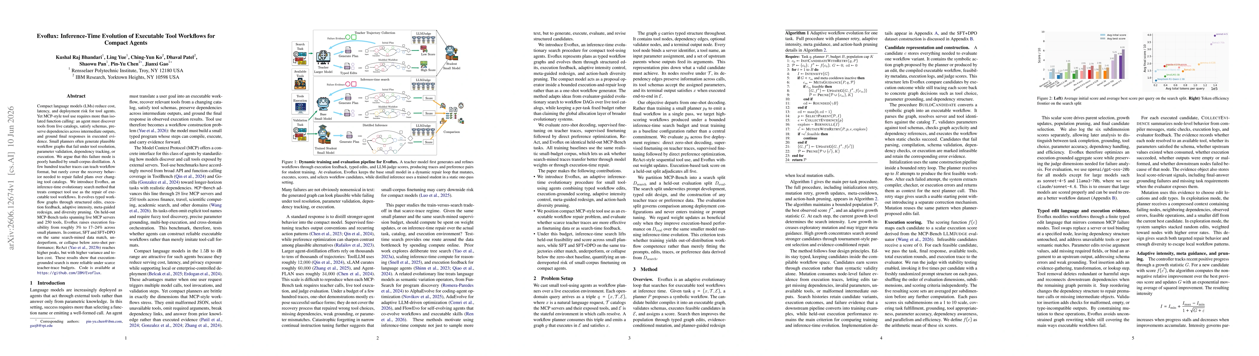 Thumbnail for Evoflux: Inference-Time Evolution of Executable Tool Workflows for Compact Agents