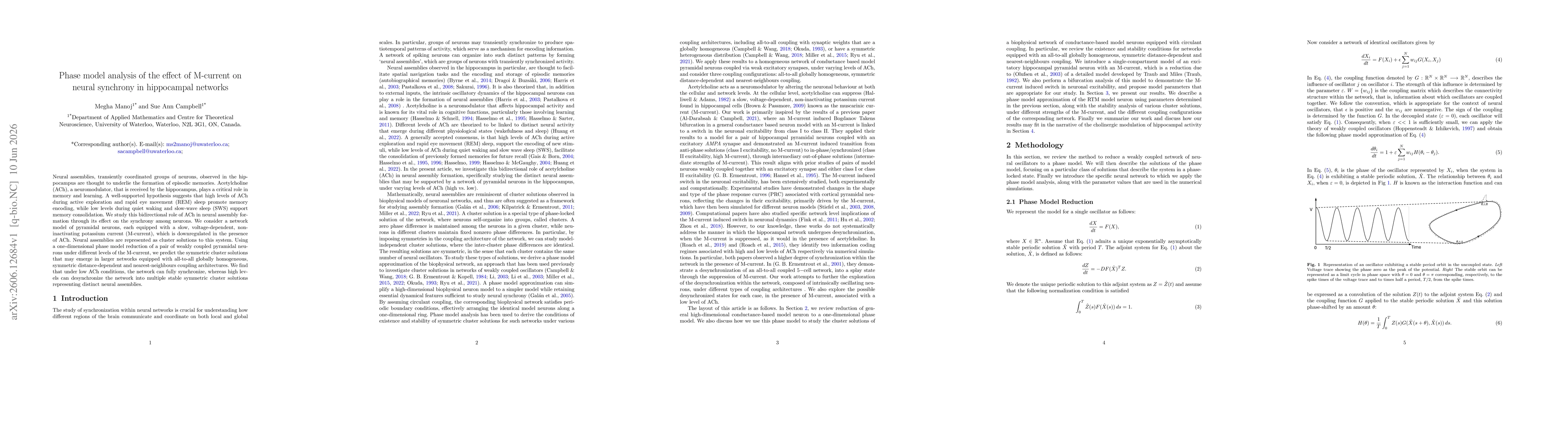 Thumbnail for Phase model analysis of the effect of M-current on neural synchrony in hippocampal networks