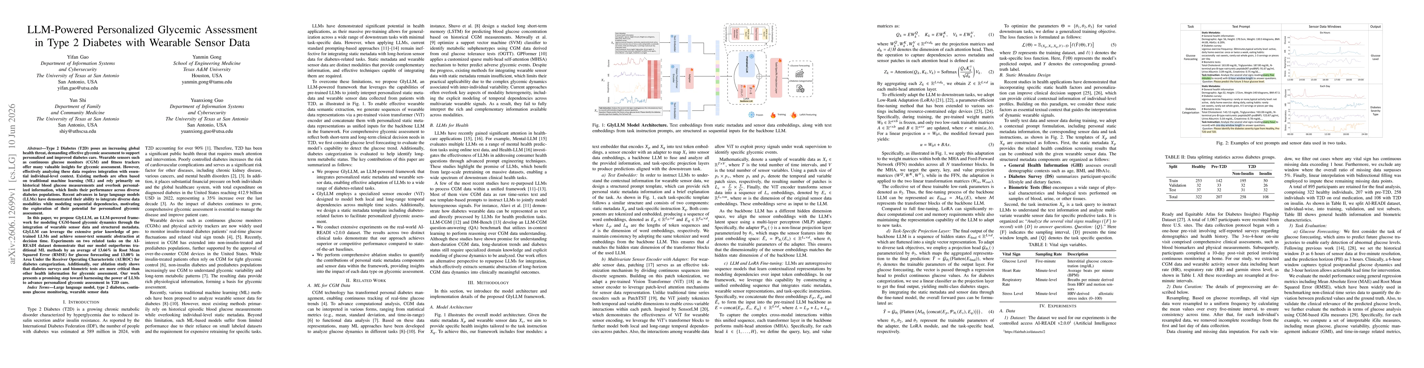 Thumbnail for LLM-Powered Personalized Glycemic Assessment in Type 2 Diabetes with Wearable Sensor Data