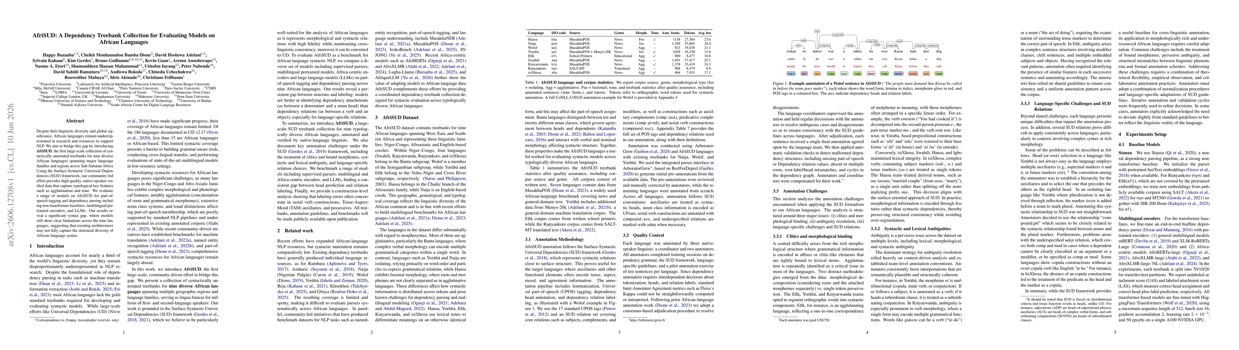 Thumbnail for AfriSUD: A Dependency Treebank Collection for Evaluating Models on African Languages
