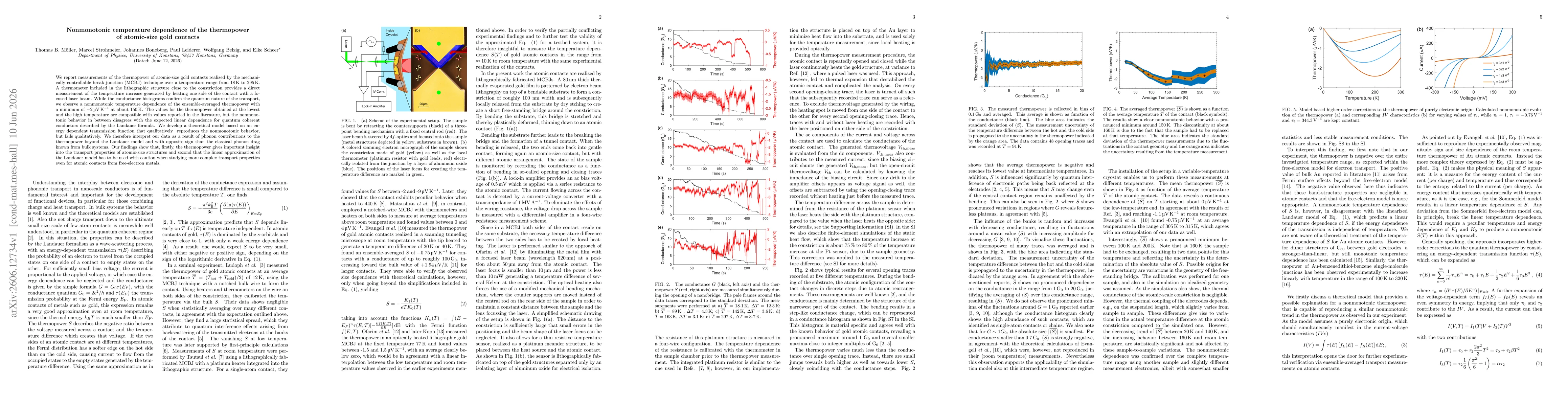 Thumbnail for Nonmonotonic temperature dependence of the thermopower of atomic-size gold contacts