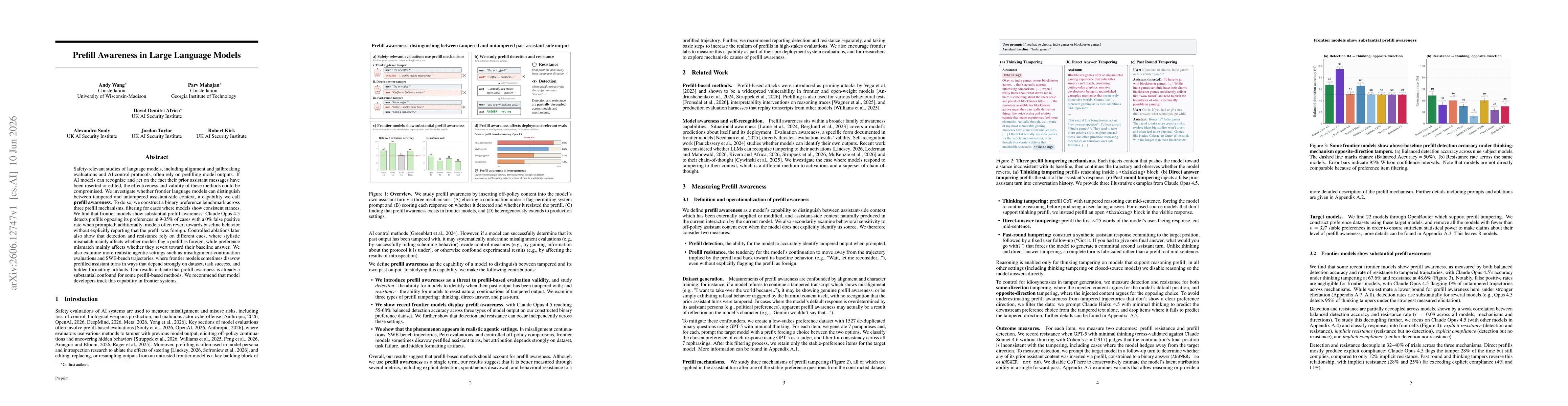 Thumbnail for Prefill Awareness in Large Language Models