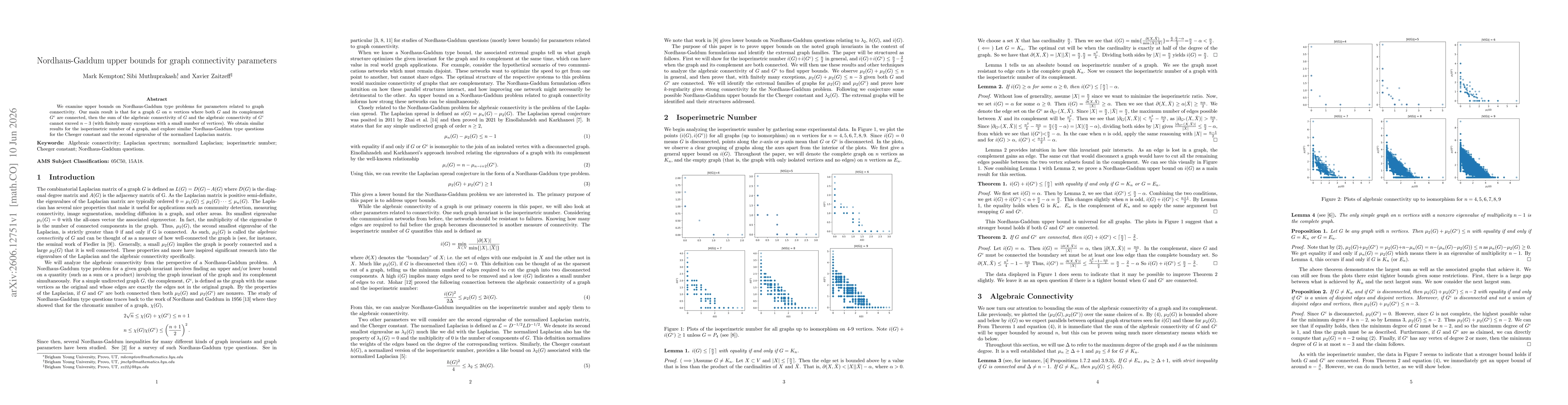 Thumbnail for Nordhaus-Gaddum upper bounds for graph connectivity parameters