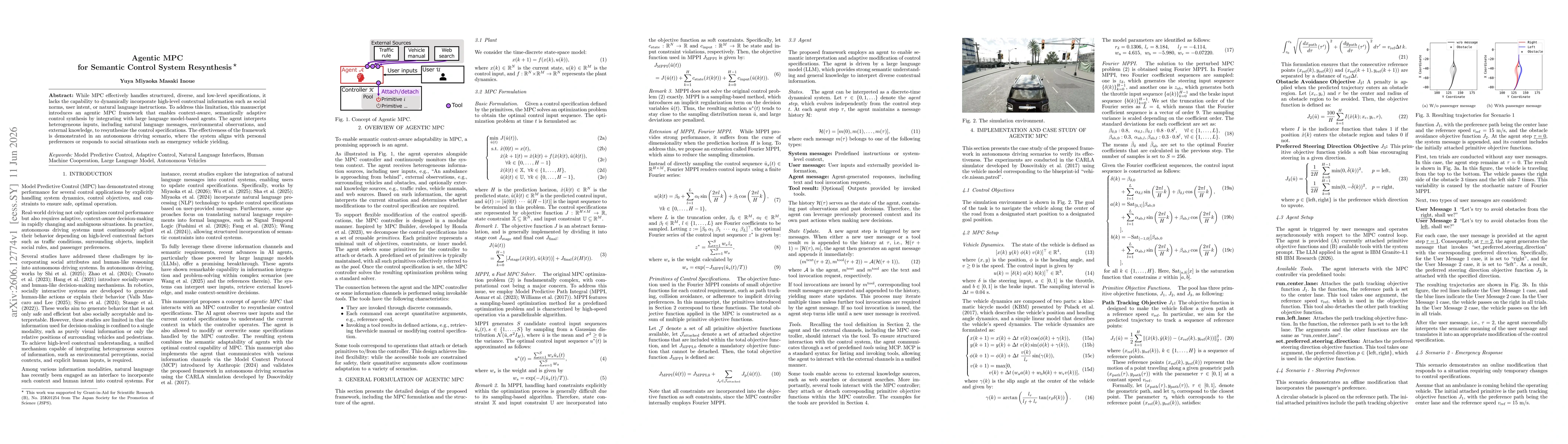 Thumbnail for Agentic MPC for Semantic Control System Resynthesis
