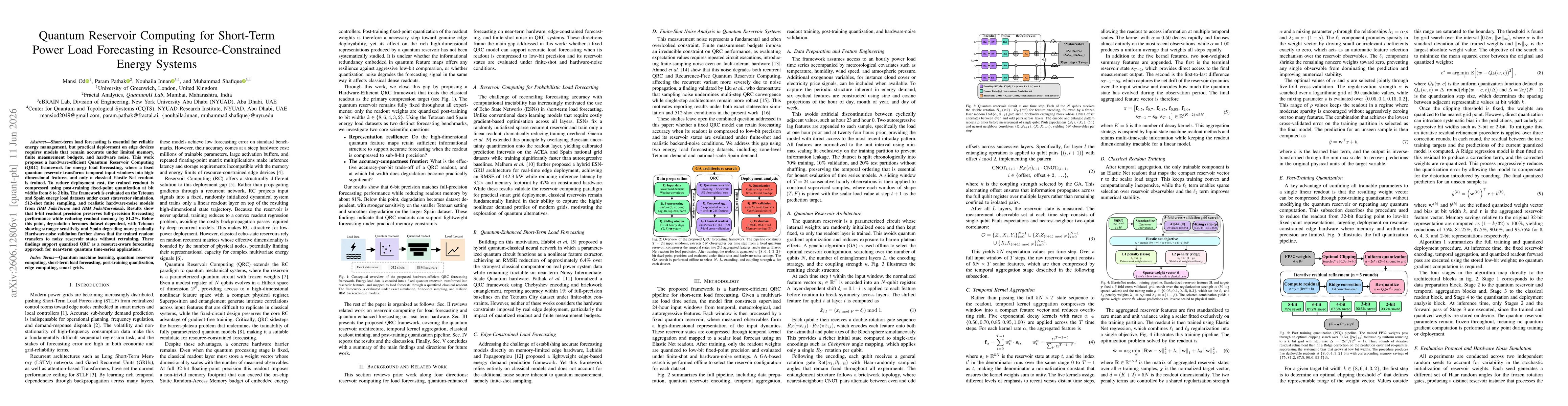 Thumbnail for Quantum Reservoir Computing for Short-Term Power Load Forecasting in Resource-Constrained Energy Systems