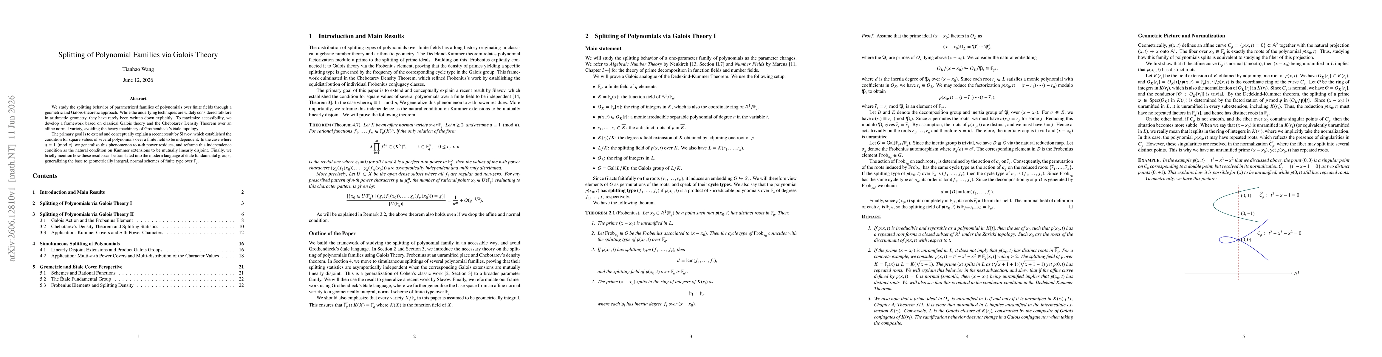 Thumbnail for Splitting of Polynomial Families via Galois Theory