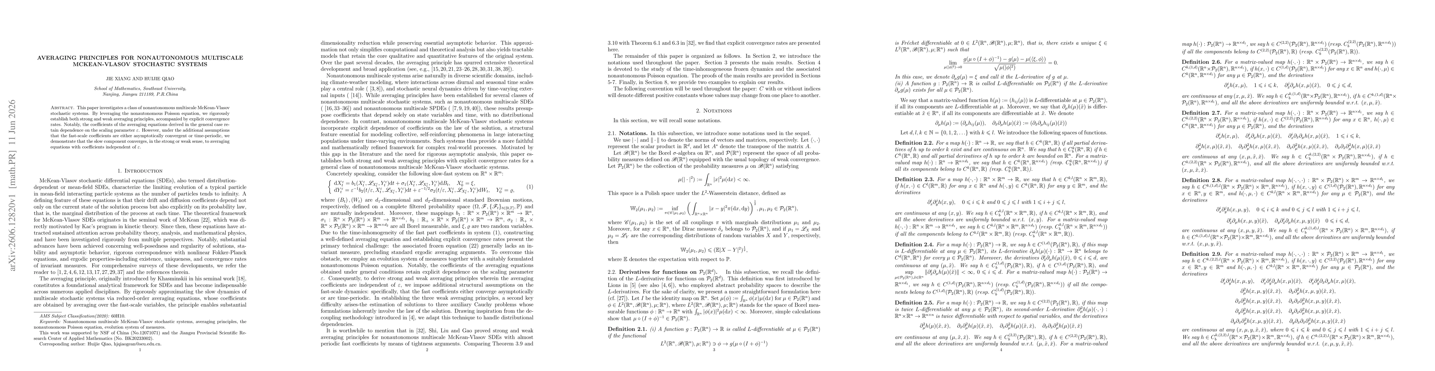 Thumbnail for Averaging principles for nonautonomous multiscale McKean-Vlasov stochastic systems