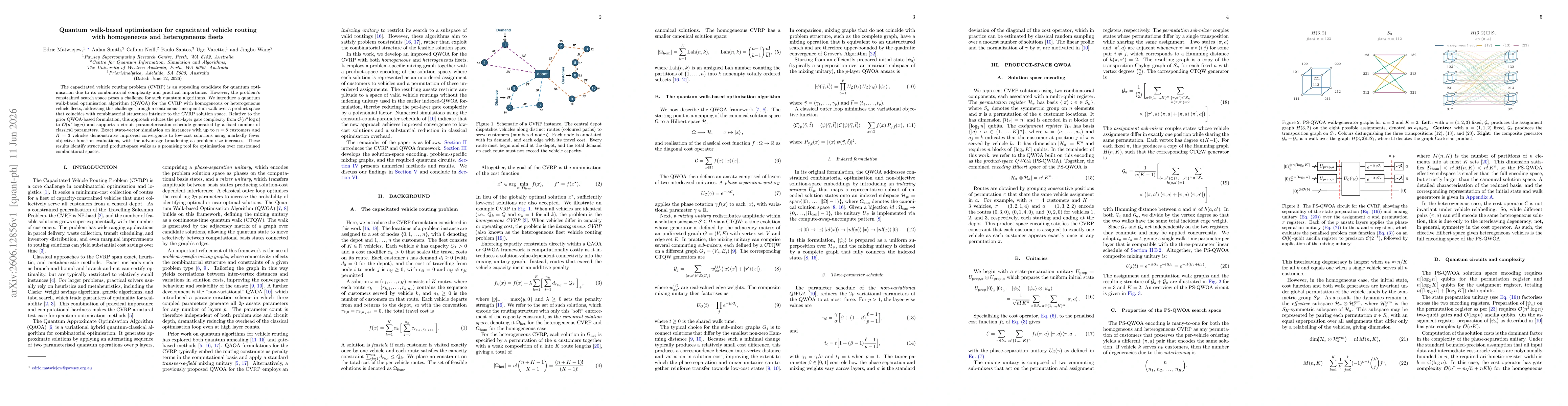 Thumbnail for Quantum walk-based optimisation for capacitated vehicle routing with homogeneous and heterogeneous fleets