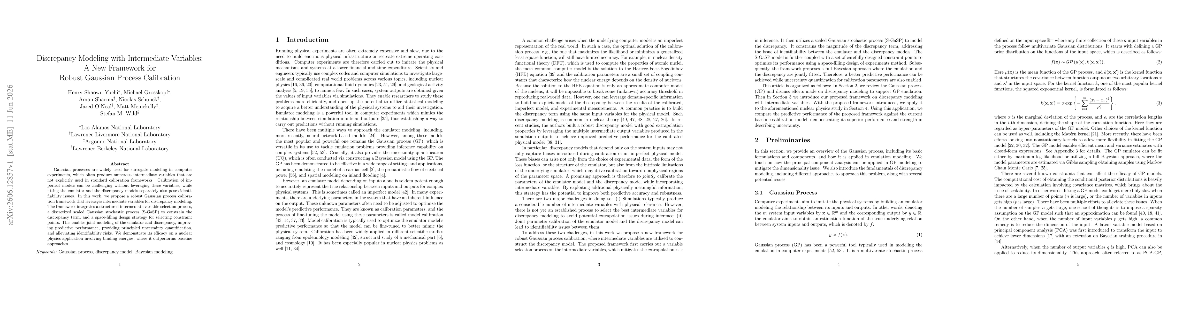 Thumbnail for Discrepancy Modeling with Intermediate Variables: A New Framework for Robust Gaussian Process Calibration