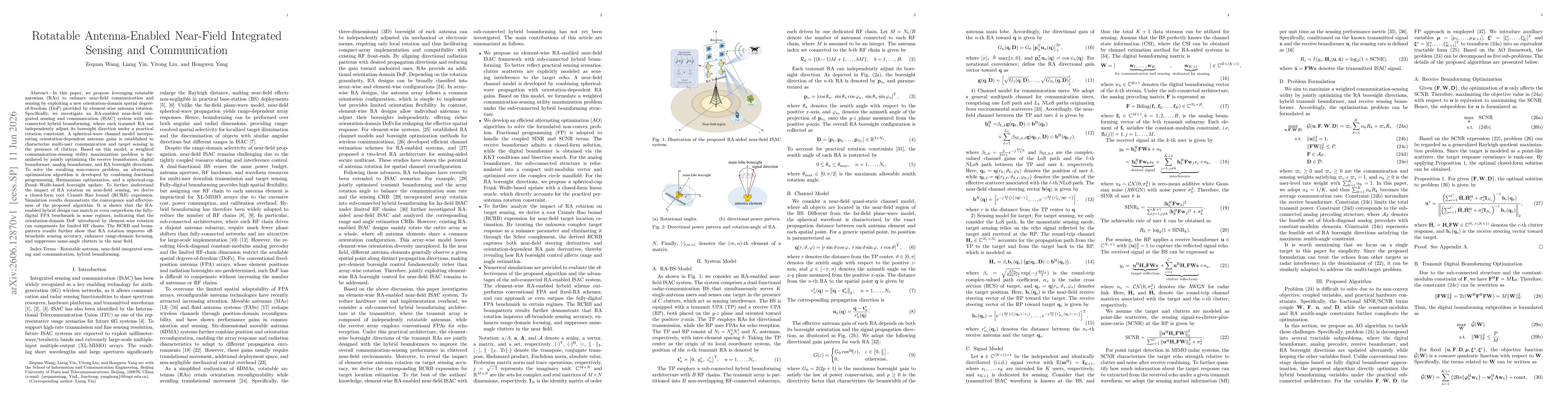 Thumbnail for Rotatable Antenna-Enabled Near-Field Integrated Sensing and Communication
