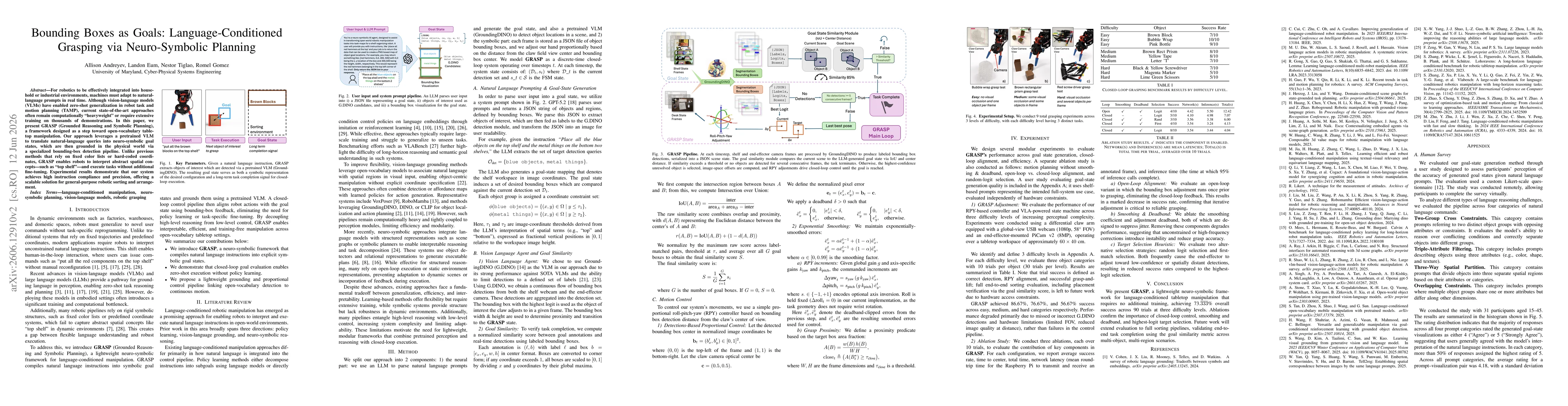 Thumbnail for Bounding Boxes as Goals: Language-Conditioned Grasping via Neuro-Symbolic Planning