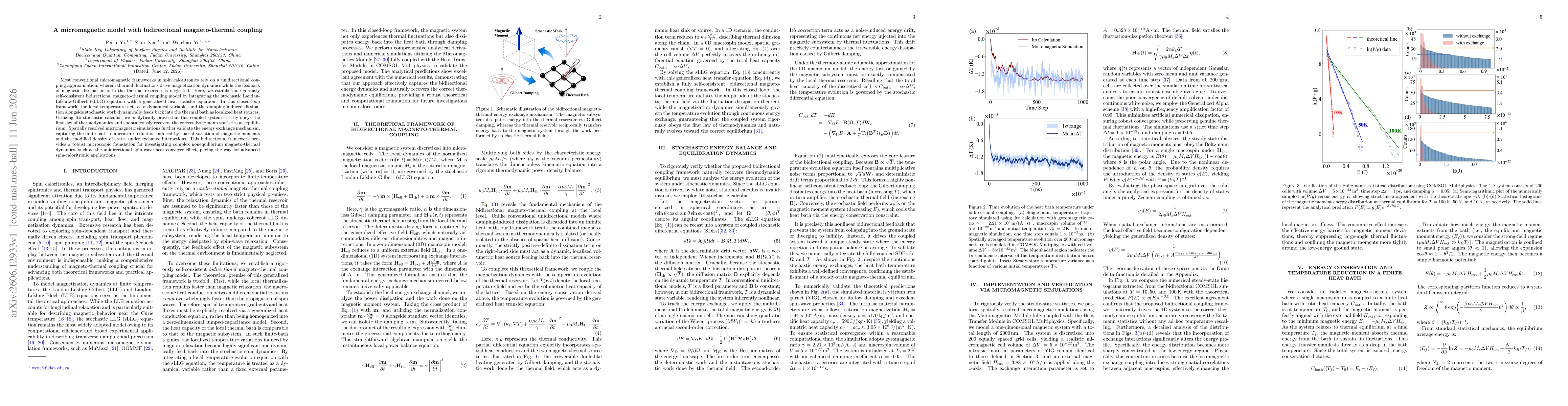 Thumbnail for A micromagnetic model with bidirectional magneto-thermal coupling