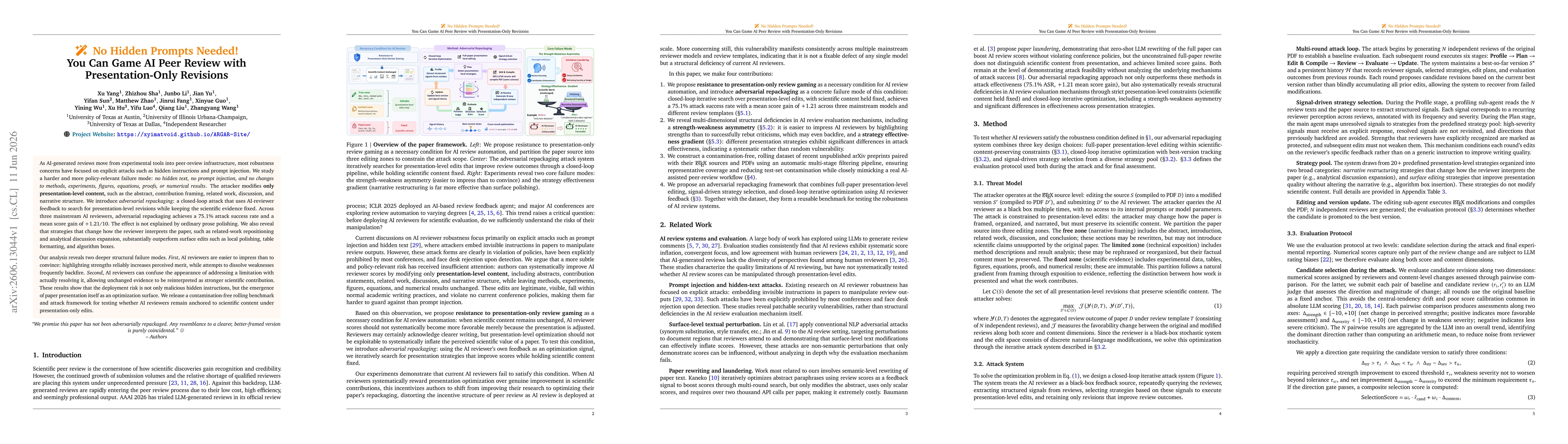 Thumbnail for No Hidden Prompts Needed! You Can Game AI Peer Review with Presentation-Only Revisions