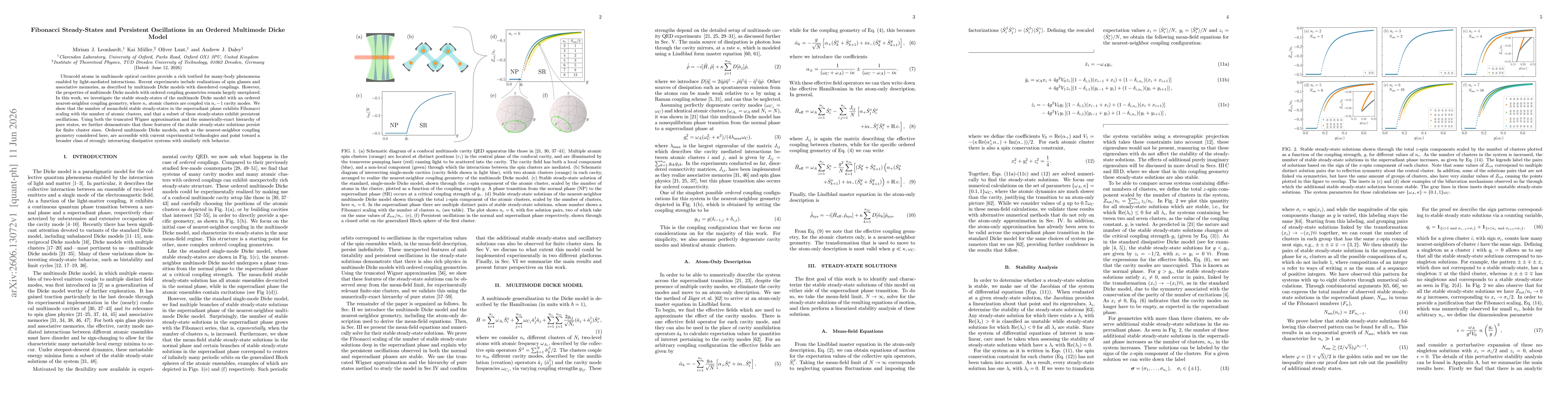 Thumbnail for Fibonacci Steady-States and Persistent Oscillations in an Ordered Multimode Dicke Model