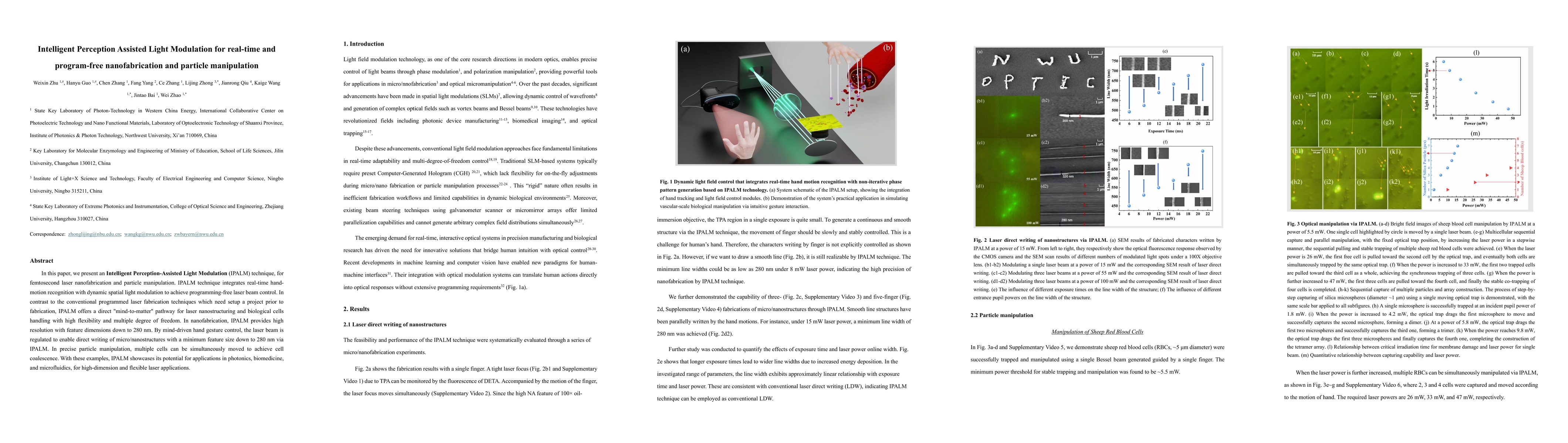 Thumbnail for Intelligent Perception Assisted Light Modulation for real-time and program-free nanofabrication and particle manipulation