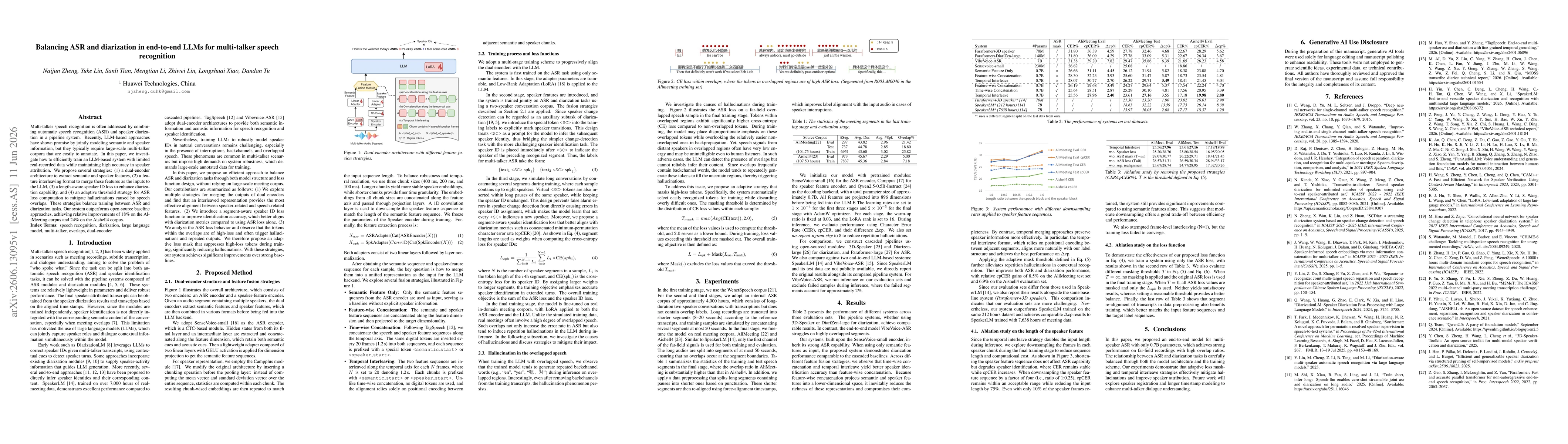 Thumbnail for Balancing ASR and diarization in end-to-end LLMs for multi-talker speech recognition