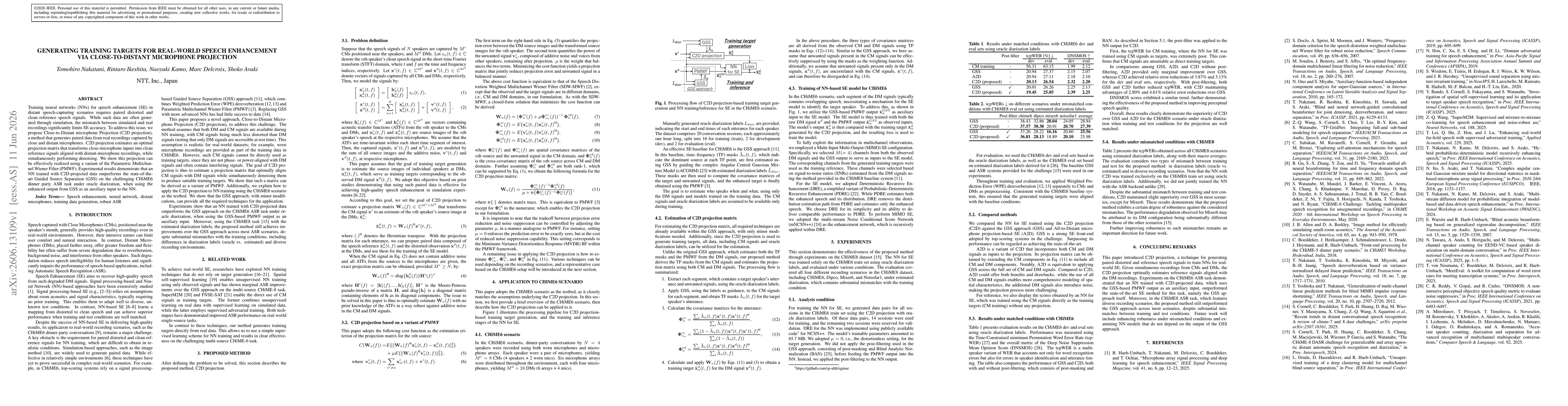 Thumbnail for Generating Training Targets for Real-World Speech Enhancement via Close-to-Distant Microphone Projection