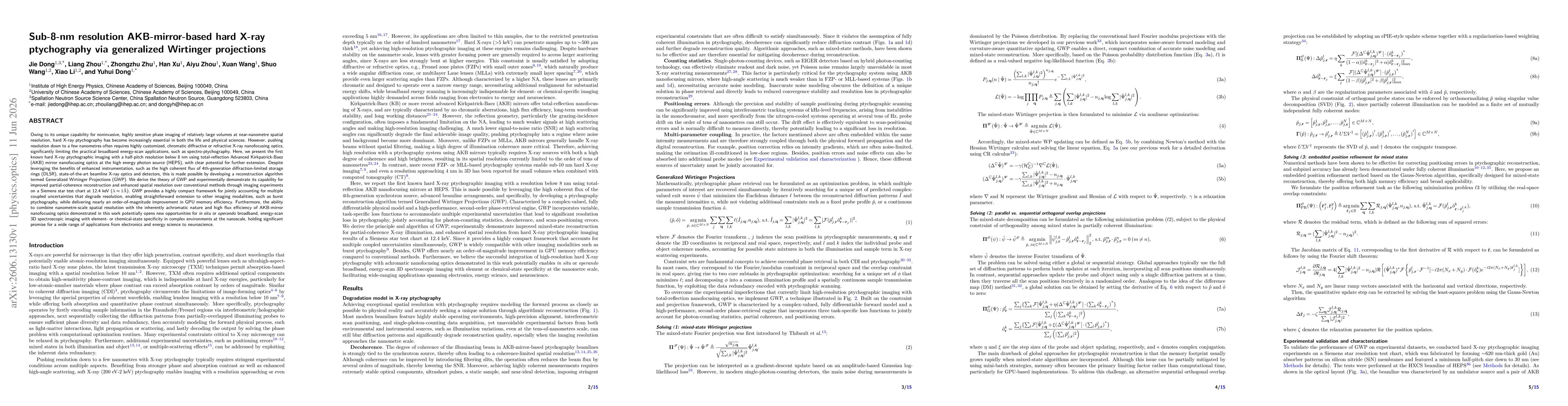 Thumbnail for Sub-8-nm resolution AKB-mirror-based hard X-ray ptychography via generalized Wirtinger projections