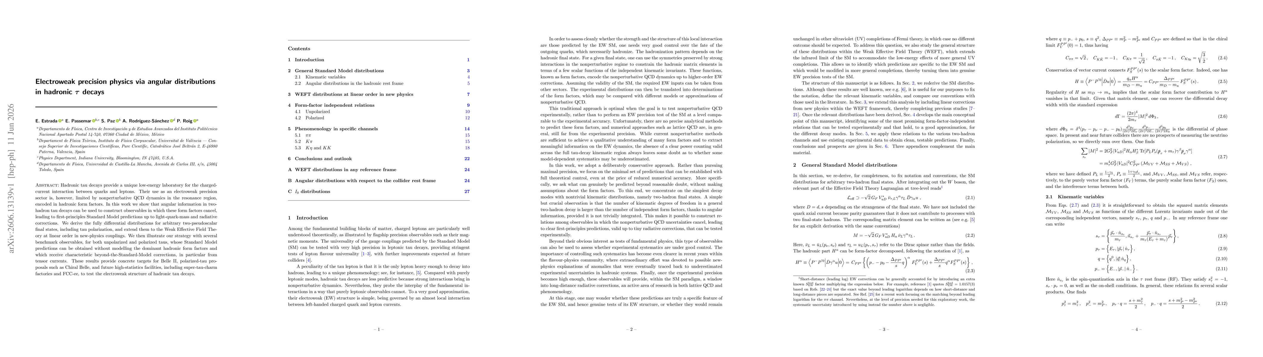 Thumbnail for Electroweak precision physics via angular distributions in hadronic $τ$ decays