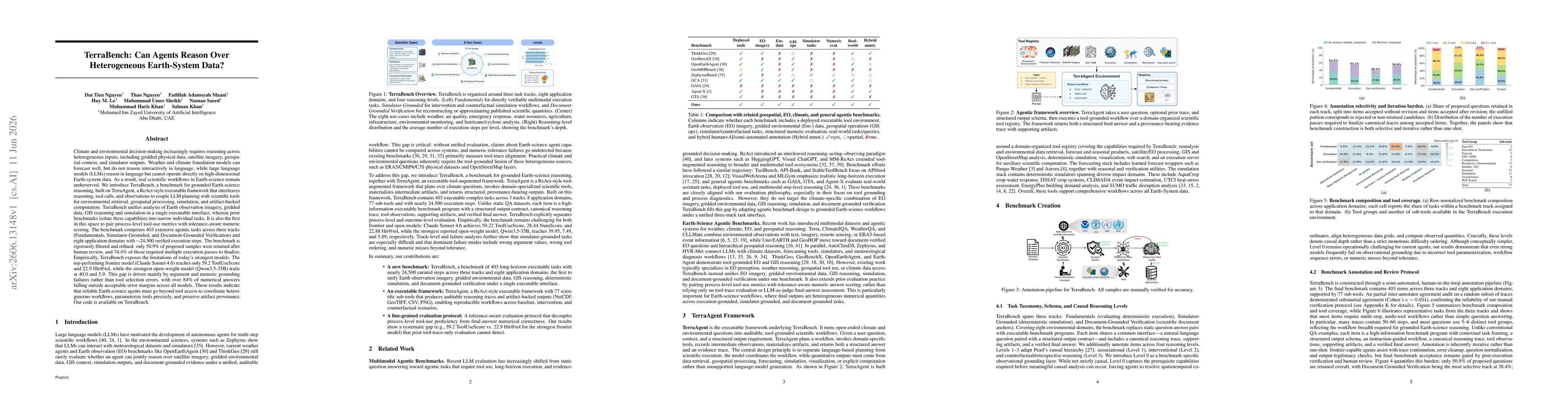 Thumbnail for TerraBench: Can Agents Reason Over Heterogeneous Earth-System Data?