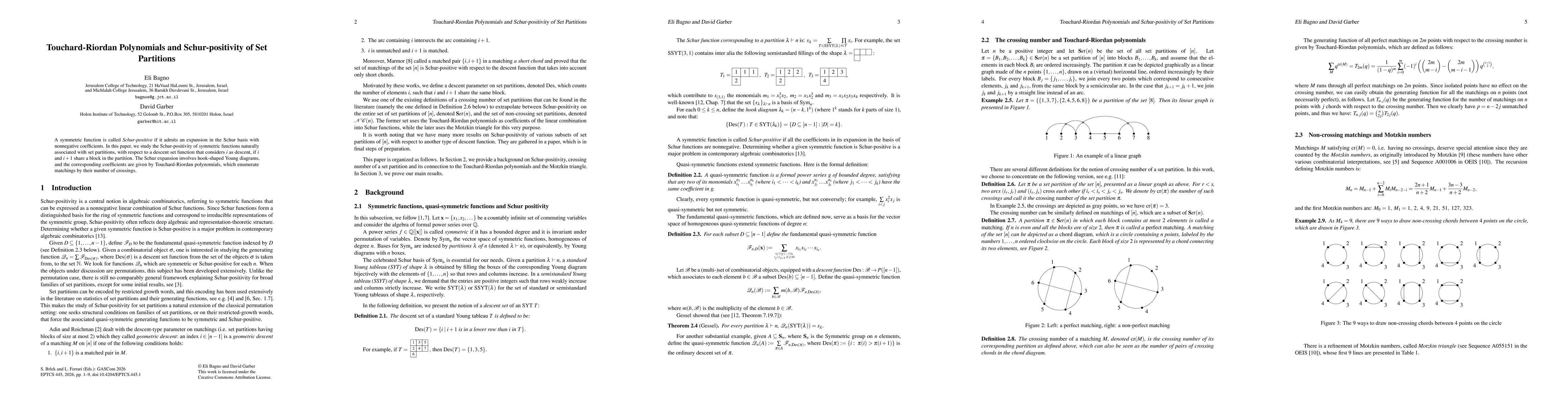 Thumbnail for Touchard-Riordan Polynomials and Schur-positivity of Set Partitions