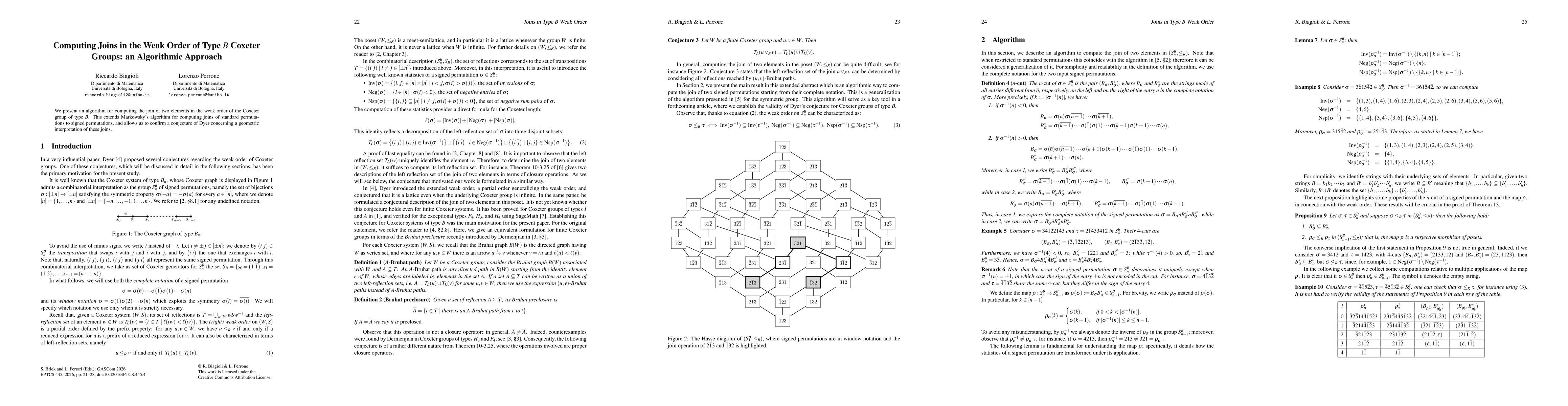 Thumbnail for Computing Joins in the Weak Order of Type B Coxeter Groups: an Algorithmic Approach